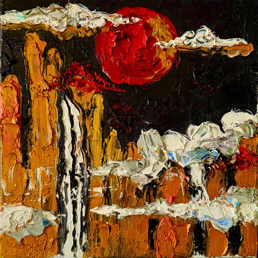 Crimson Sun Breaking the Rampart