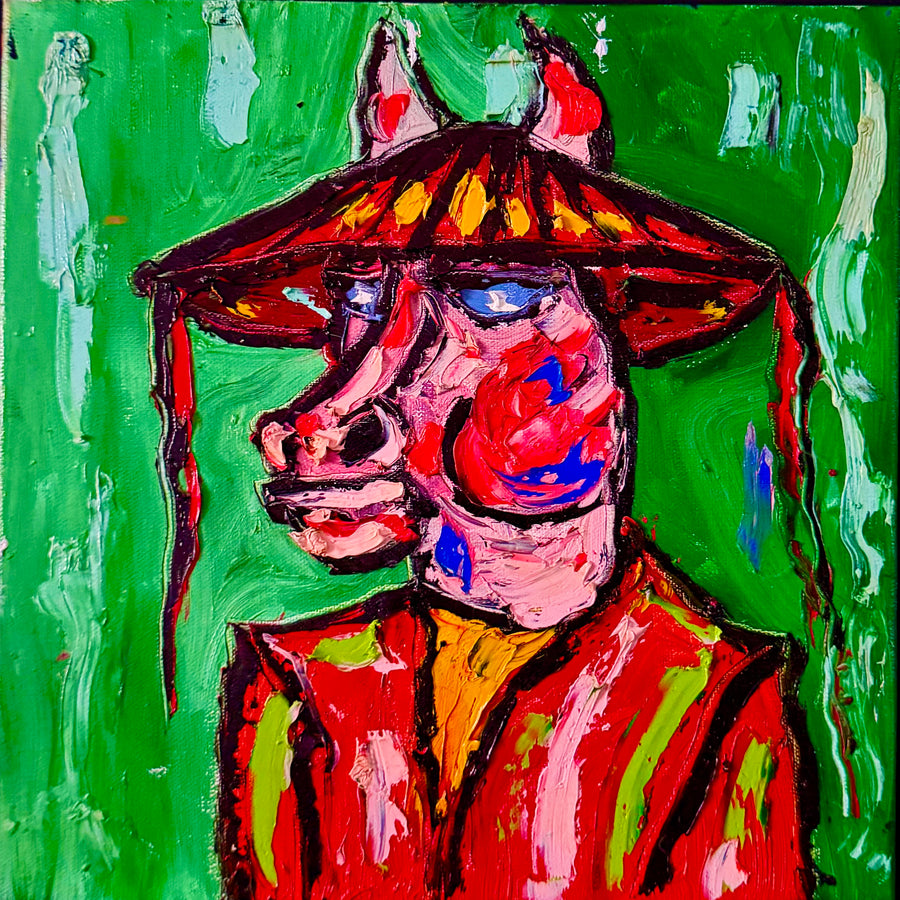Horse with Bamboo Hat